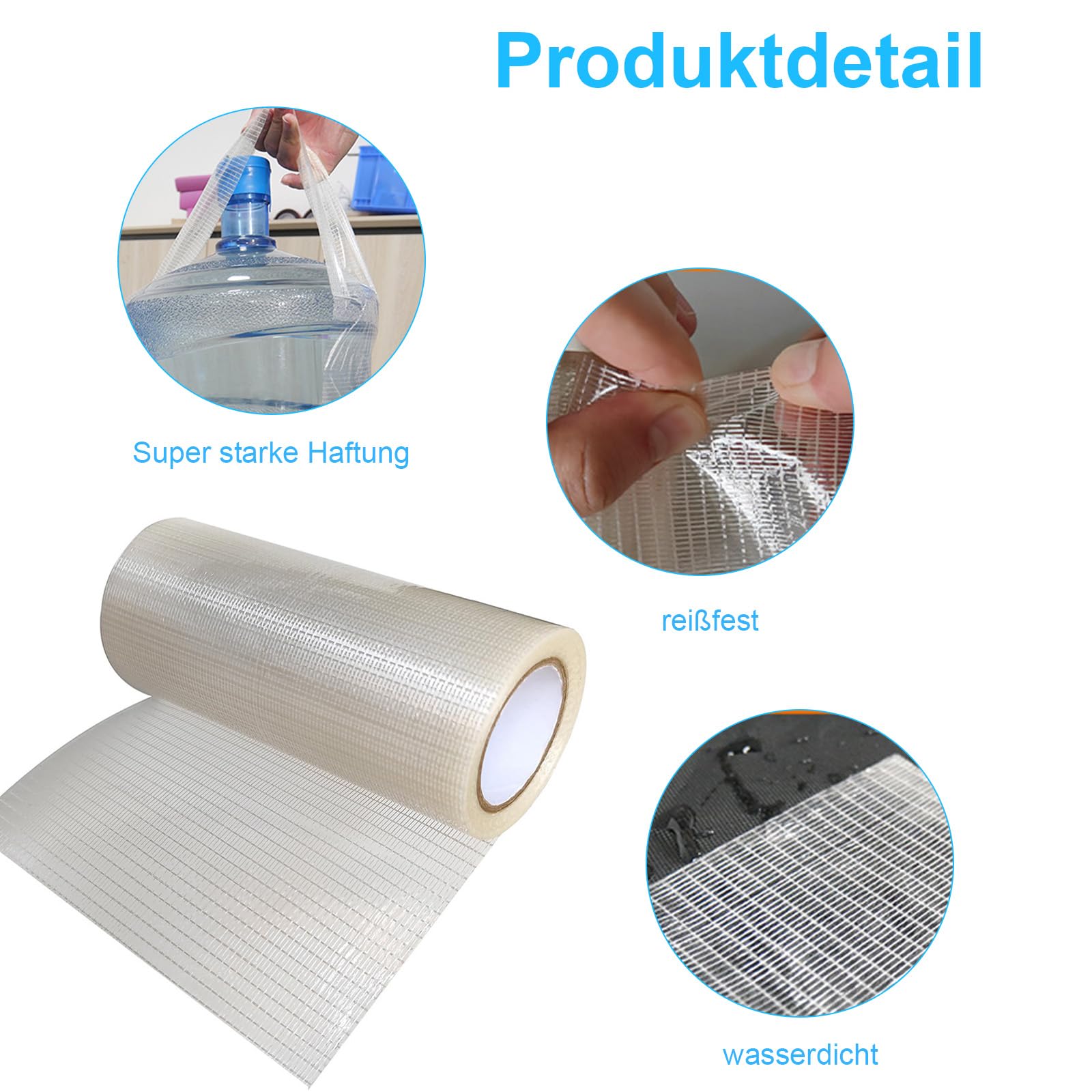 Foonary Nastro adesivo per riparazione di tende da sole, 15 x 9 m, altamente adesivo, resistente all'usura, kit di riparazione per tende da sole, tenda nastro per riparazione di teloni e tessuti