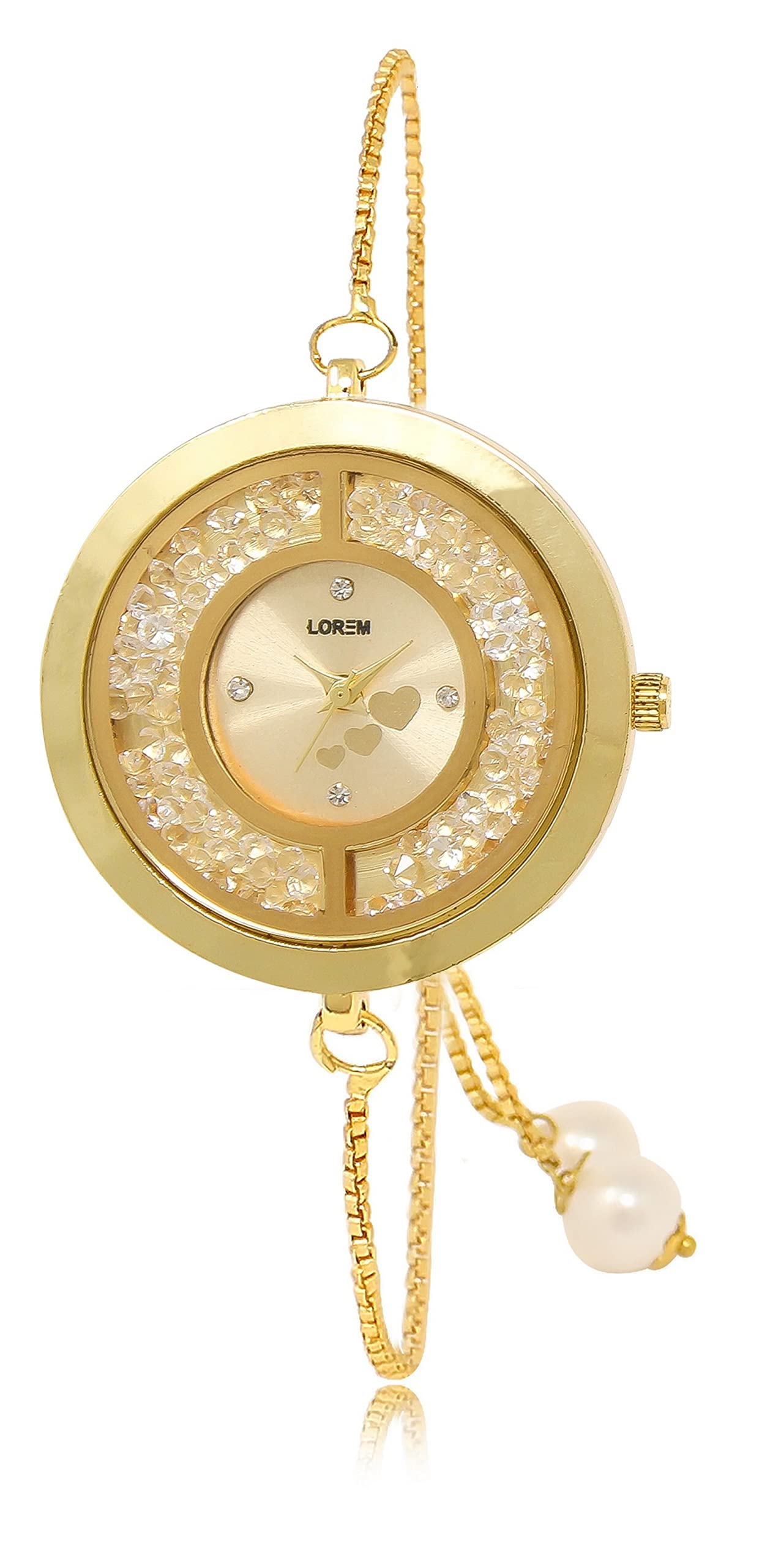 LOREM Gold Round Braclet Analog Watch for Women LR254 (B0C2CVJRC9) Amazon Price History, Amazon Price Tracker