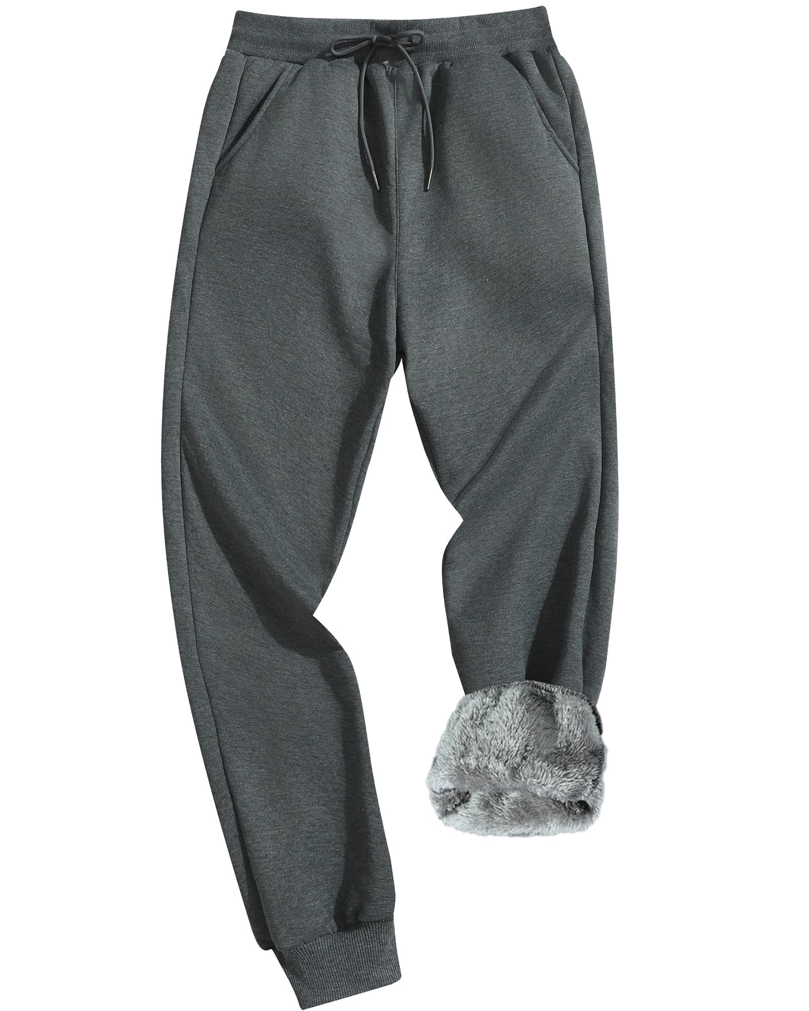 MACHLAB Men's Winter Fleece Joggers Sherpa Lined