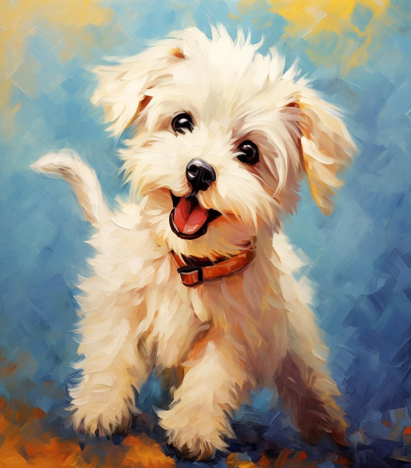 ZMHZMY New Paint by Numbers for Adults Children Maltese Dog DIY Digital Painting by Numbers Kits On Canvas- Wall Art Artwork Landscape 40x50cm Without Frame
