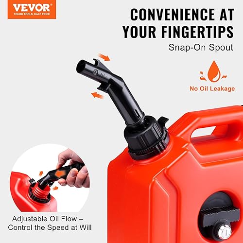 Miniatura 2 de VEVOR Tanque de transferencia, 1.3 galones5L, tanque con boquilla y soporte bloqueable, contenedor de transferencia de almacenamiento, función de