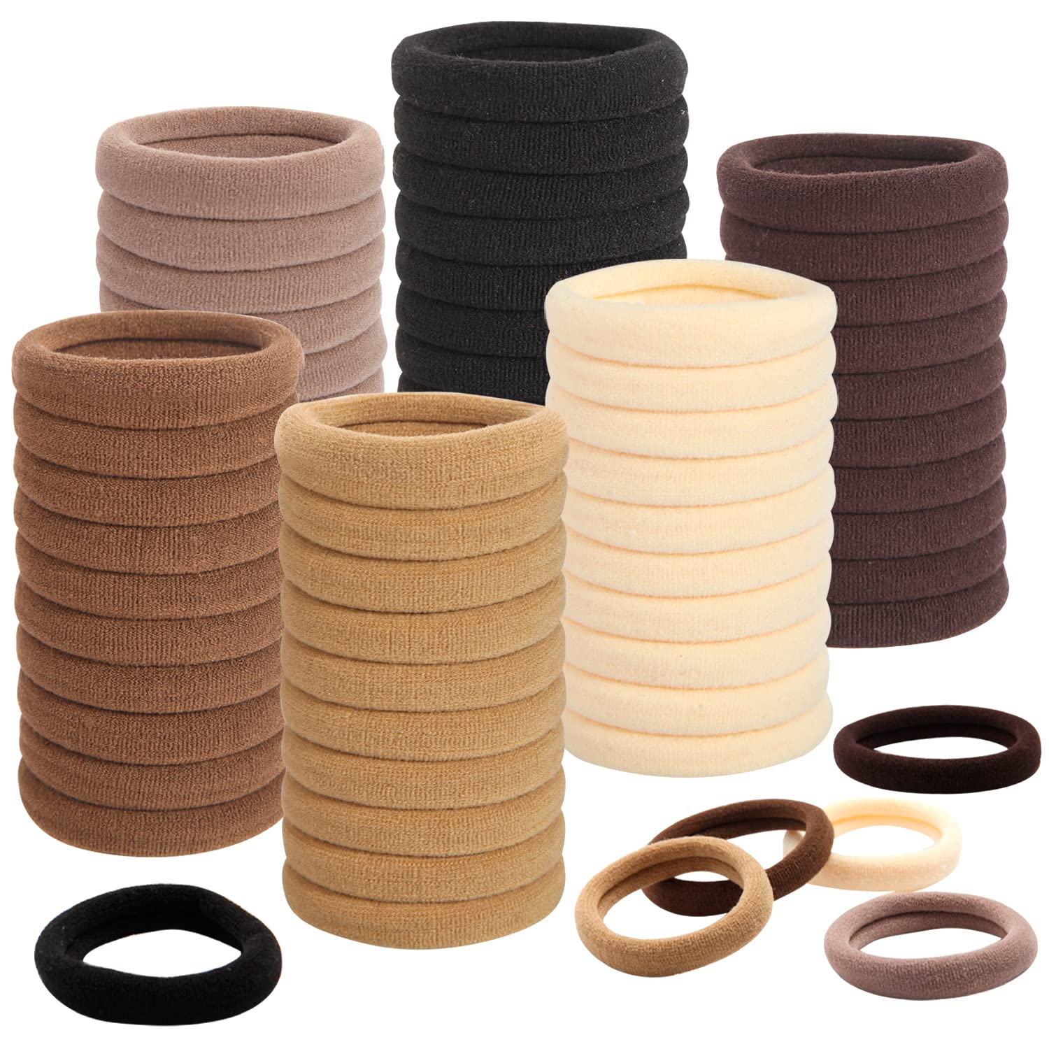 100pcs Hair Ties for Thick Hair No Damage Ponytail Holders