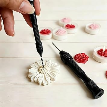 Pin Vise Hand Drill Set for Wax Candles, with 25pcs Micro Twist Drill Bits