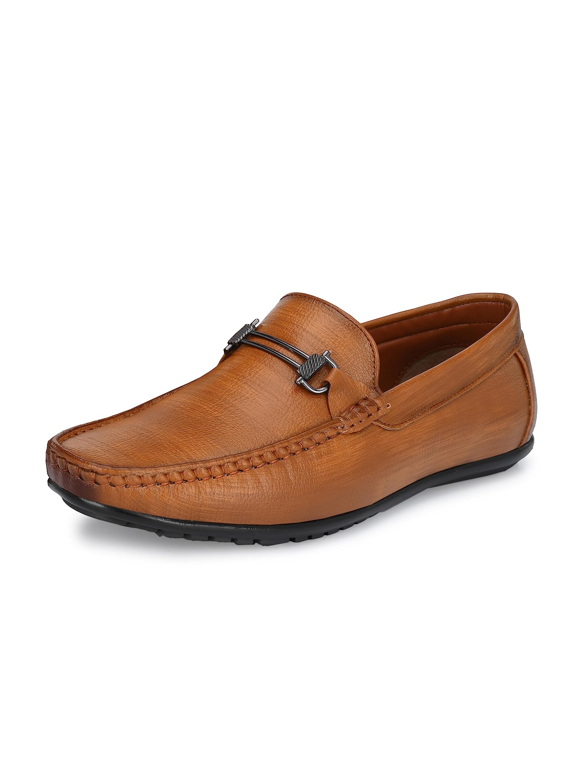 VIV Tan Synthetic Leather Buckle Loafer Shoes for Men - 09 UK (B0BKTG9YSF) Amazon Price History, Amazon Price Tracker