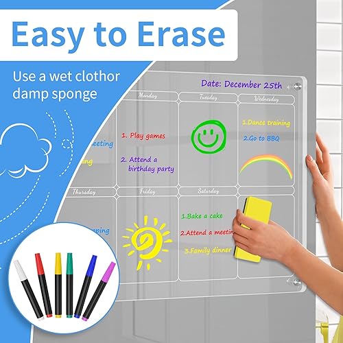 Miniatura 5 de AITEE Marcadores de borrado en seco de bajo olor, punta ultra fina, escritura a mano clara y fácil de limpiar, adecuados para calendarios de