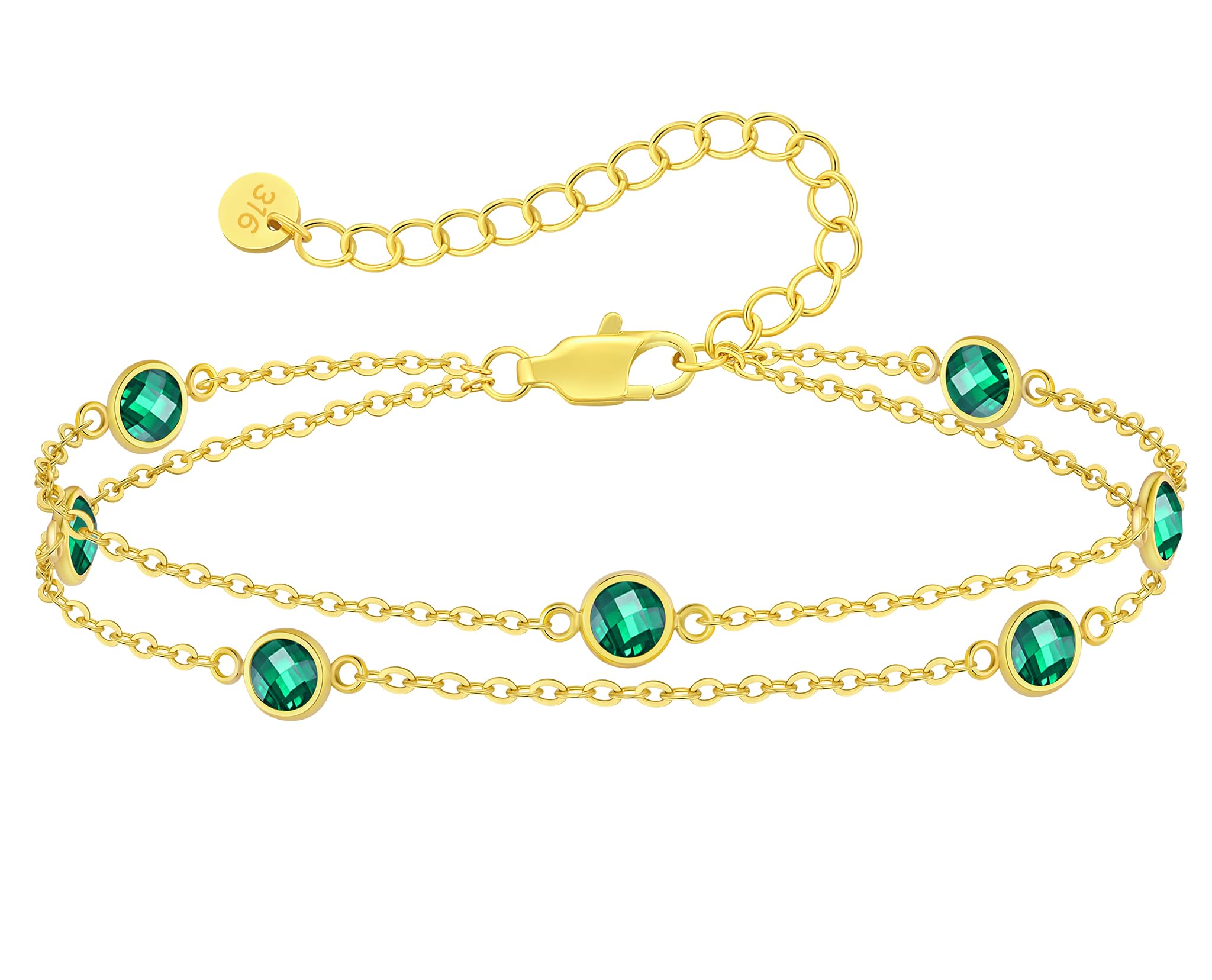 LOUISA SECRET Pferdeaugen Armband Damen 925 Sterling Silber Zirkonia Gold Armbänder Verstellbar Valentinstag Muttertag Geburtstags Weihnachten Geschenk für Sie Frauen Freundin mama