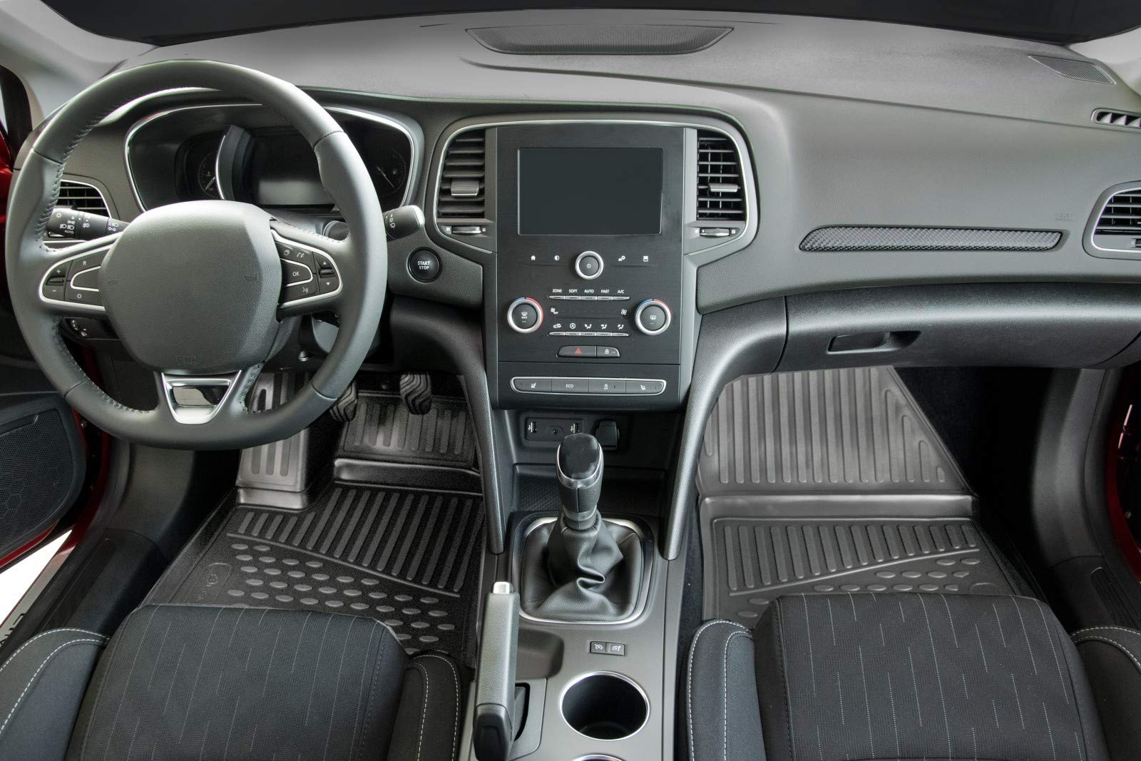 J&J AUTOMOTIVE Tapis De Sol 3D Sur Mesure Mégane 4 Depuis 2016 - Caoutchouc Noir
