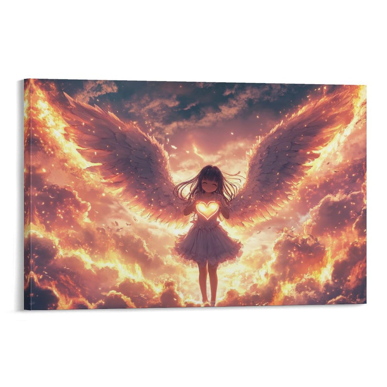 ZHUICHENG Anioł plakat/piękna dziewczyna dekoracja ścienna - obraz na płótnie 3D do kuchni i pokoju. Obraz w żywych kolorach i powierzchnia odporna na zarysowania, łatwa konserwacja 16 x 24 cale (40 x