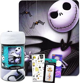Disney Nightmare Before Christmas Fleece Blanket Set - Bundle with Jack Skellington Blanket, Stickers, More for Kids Toddlers Children | Nightmare Before Christmas Fleece Throw