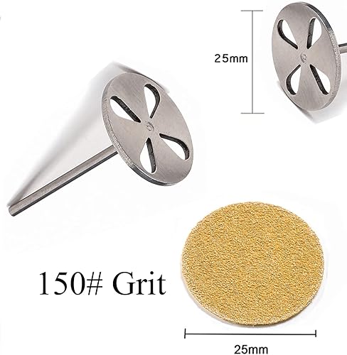 Vista 27 de 100 discos de papel de lija y 1 broca de metal, vástago de 3/32 reemplazable para pedicura para eliminación de callos de piel muerta, herramientas