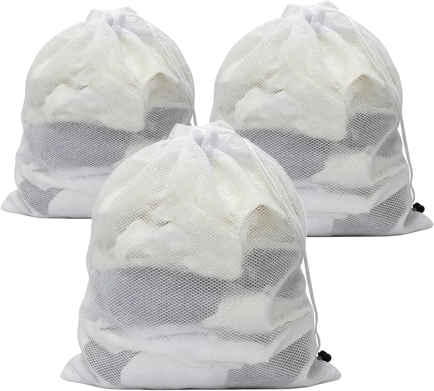 2 Pack Small Mesh Laundry Bags, 12x16 & 16x20 Inch