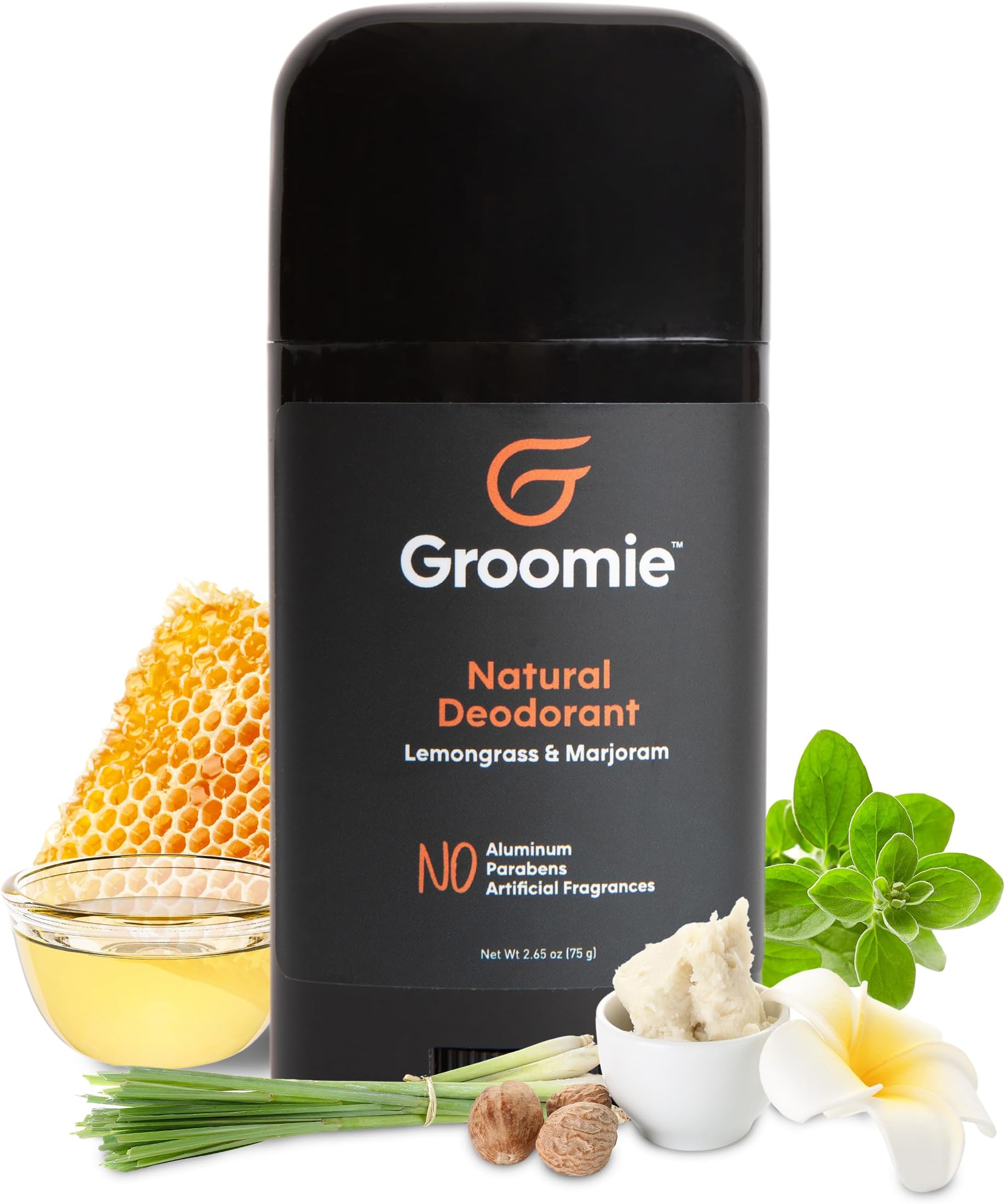 Aluminum-Free Natural Deodorant, Lemongrass & Marjoram, 75 g