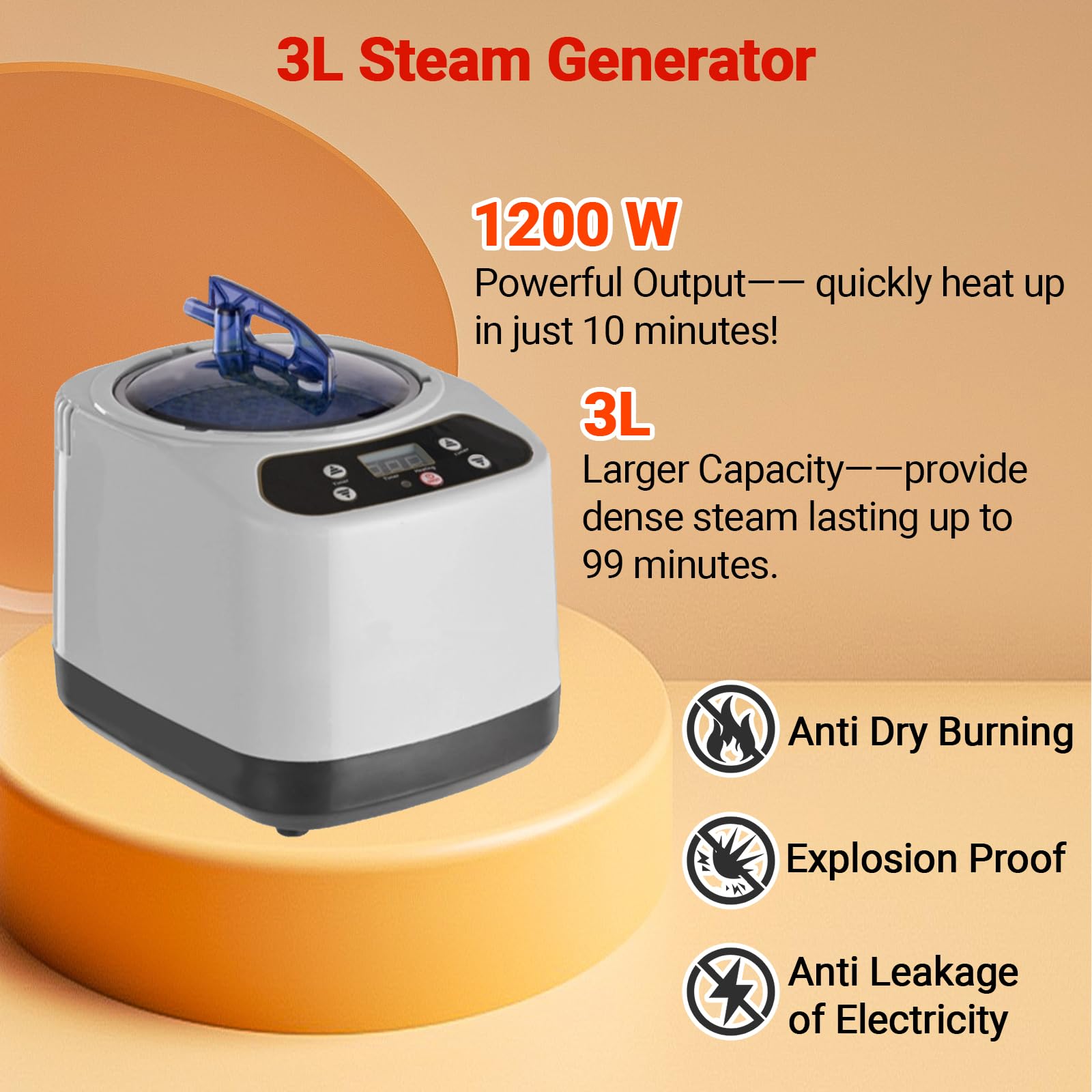 Tragbar Dampfsauna für Zuhause, 1-9 Stufen Temperaturanpassung, 3 Liter Dampfgenerator, Heimsauna 80x80x180cm