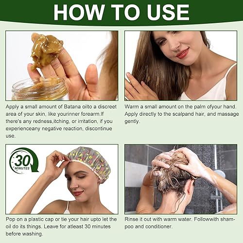 Miniatura 6 de Aceite de batana crudo para el crecimiento del cabello, 100% natural, puro, prensado en frío de primera calidad y aceite de batana orgánico Dr. Sebi