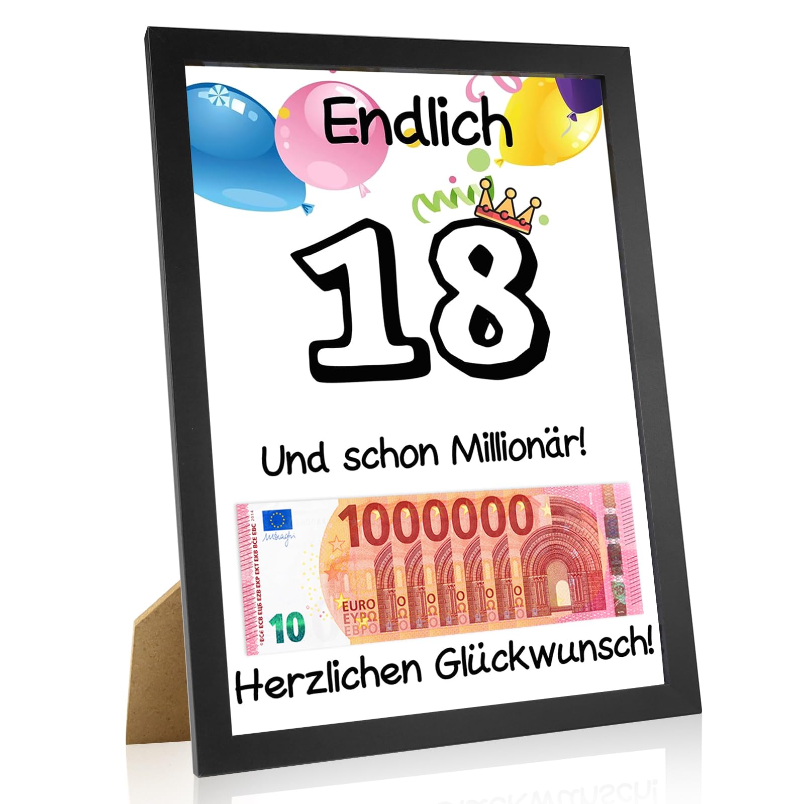 Bilderrahmen Geldgeschenk 18. Geburtstag - Kreativer Geldrahmen Mit Sprüchen Für Jungen Und Mädchen