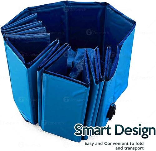 Miniatura 4 de Zone Tech - Piscina plegable para perros y mascotas, de alta calidad, fácil de almacenar, plegable, para niños y mascotas, bañera a prueba de fugas