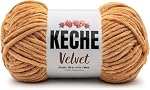 Keche Velvet Chenille Yarn for Crocheting, Soft Bulky Baby Blanket Amigurumi Yarn 100 gr (132 yds) - Camel