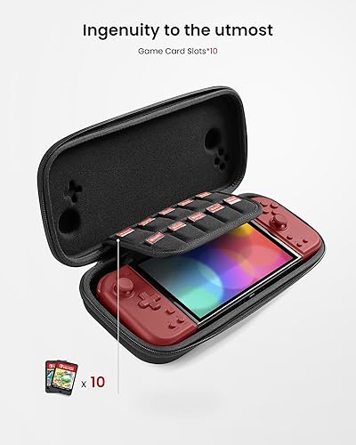 Miniatura 5 de tomtoc Carrying Case for Hori Nintendo Switch Split Pad Compact, Hard Shell Protective Travel Bag with 10 Game Cartridges, Split Pad Fit Controllers