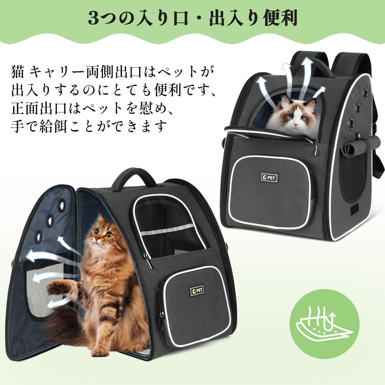 Amazon.co.jp: Tresbro 最新型 犬 猫 リュック カーテン付きの ペット