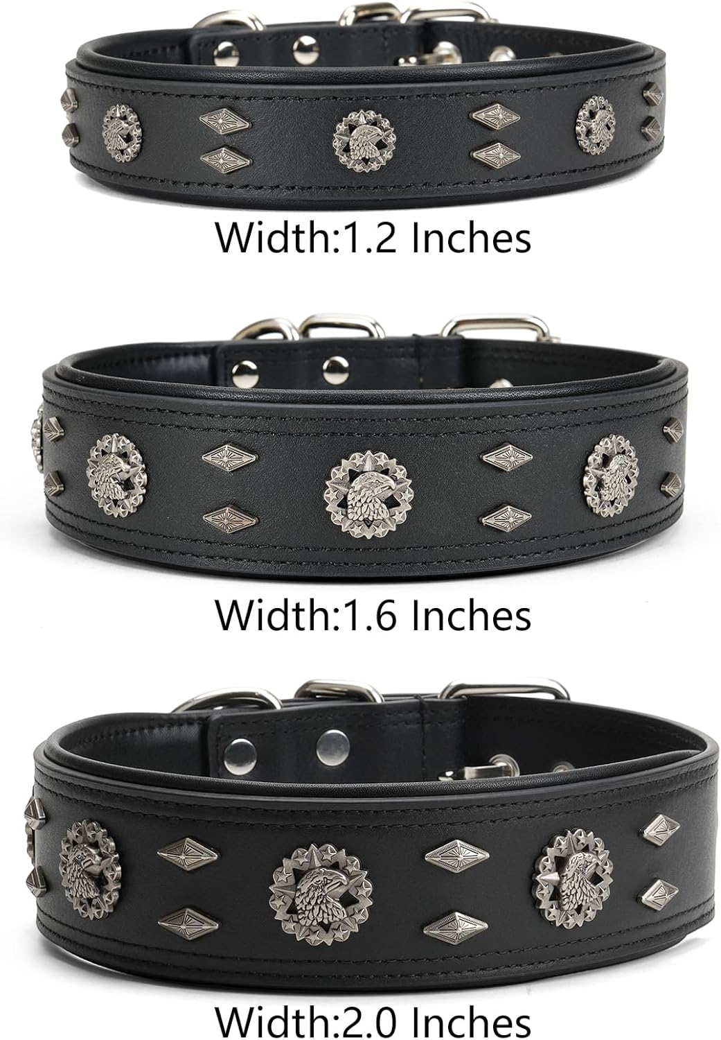 Premium Leather Dog Collar for Large Dogs - 2-Inch Wide Adjustable Soft Handmade Heavy Duty Collar for Giant Breeds, Durable & Comfortable - Black