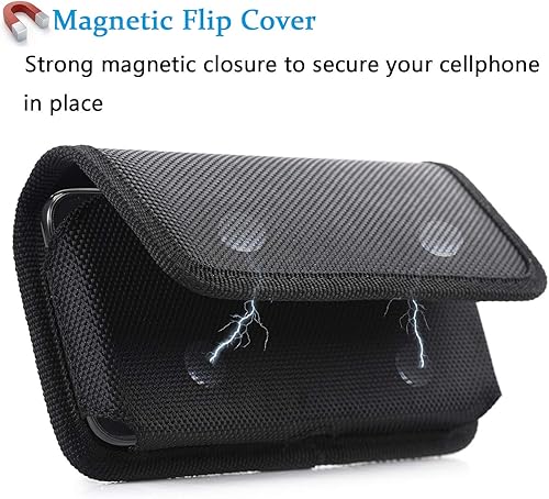 Miniatura 3 de Funda para cinturón compatible con iPhone 13, 12, 11 XR, funda de nailon resistente para teléfono celular con clip para cinturón y bucles, funda de