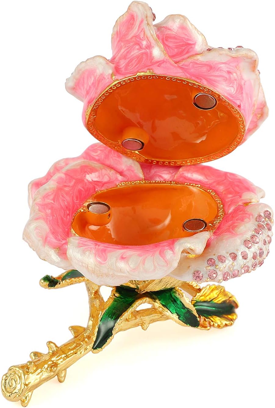 QIFU Decorative Hand Painted Rose Hinged Jewelry Trinket Box Unique Gift Home Decor - Image 3