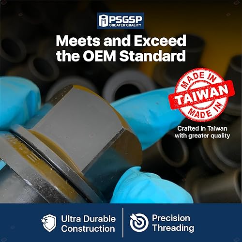 Miniatura 3 de PSGSP Tuercas de rueda con bridas de manga de 1.102 in, 6 piezas, M22 x 1.5 hexagonal 1.299 in negro para camión resistente, ajuste semi camión,