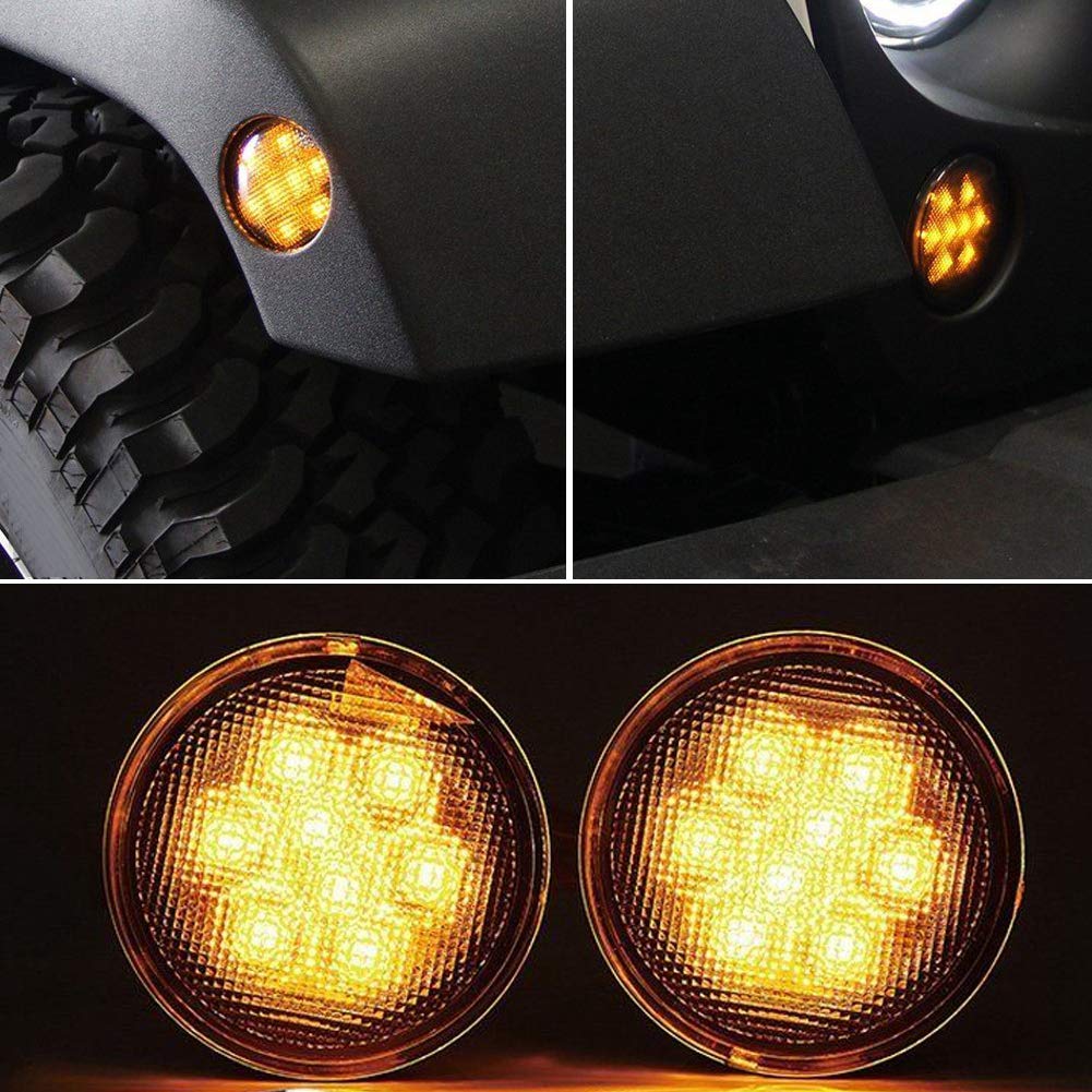 Coppia di indicatori di direzione laterali a LED per indicatori di direzione per parafango sostitutivi per JK JKU 2007-2018