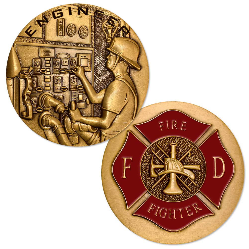 Pièce de défi ingénieur pompier challenge coin médaille pompier