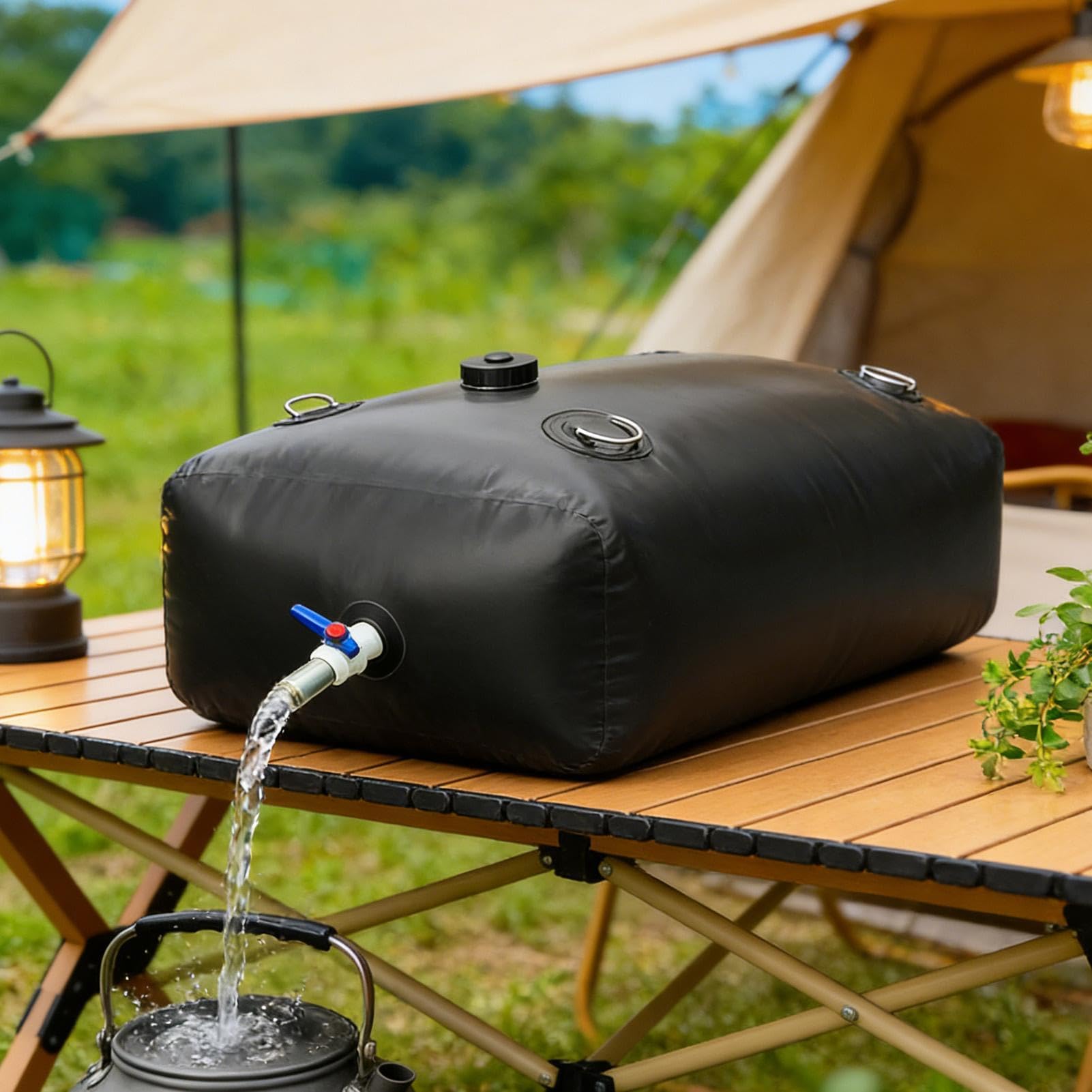 Depósito para agua plegable 110L Depósito Plegable Portátil | Depósito de agua con grifo Para camión, , hogar, camping, jardín, picnic, actividades al aire