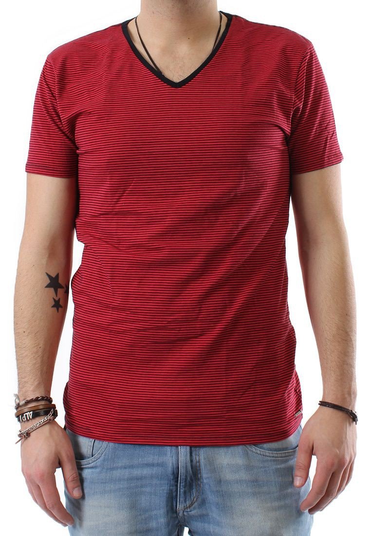 Scotch & Soda Men's Classic Striped V-Neck T-Shirt