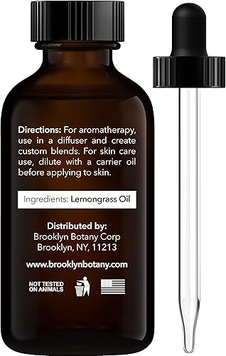 Miniatura 3 de Brooklyn Botany Aceite esencial de hierba limón, 100% puro y natural, aceite de grado premium con cuentagotas - para aromaterapia y difusor, 1 onza