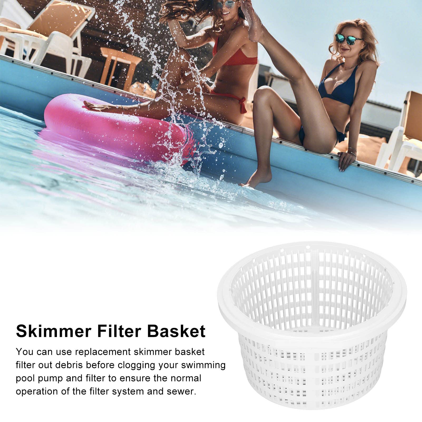 Panier Skimmer Piscine Standard 16 Cm - Préfiltre Résistant Au Chlore Avec Poignée Pratique