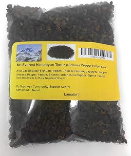 Natural Himalayan Timur Black Szechuan Peppercorns (Zanthoxylum armatum) – Nepalese Pepper, Citrus Aroma, Numbing Heat, 3.5 oz