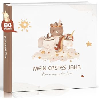 My First Year Baby Album - Loving Baby Book to Fill in Memory Album with Milestones Space for Photos & Texts Birth Gift for Girls and Boys