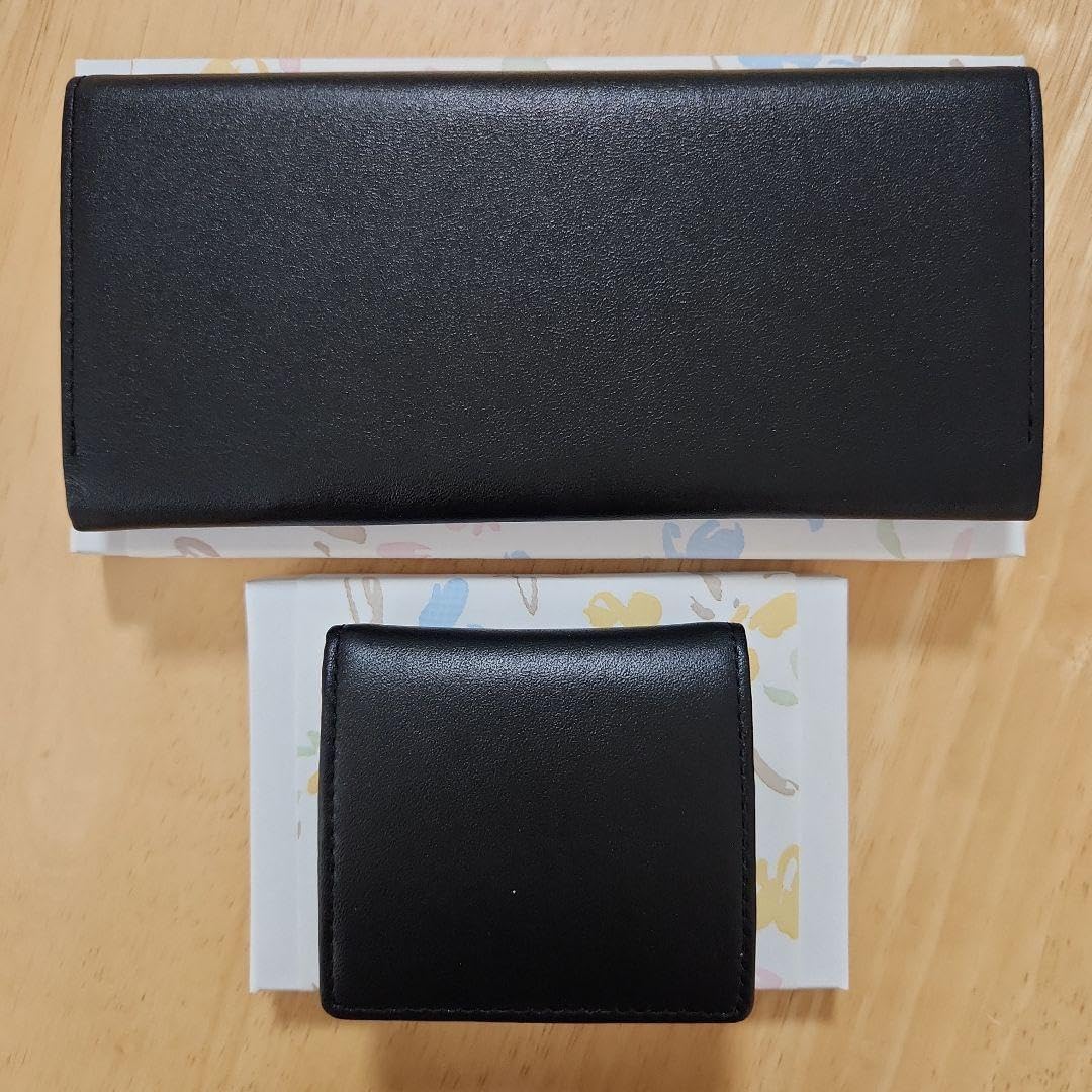 皇居 参拝記念 お札入れ／長財布 小銭入れ ボックス型 菊 黒 菊の紋