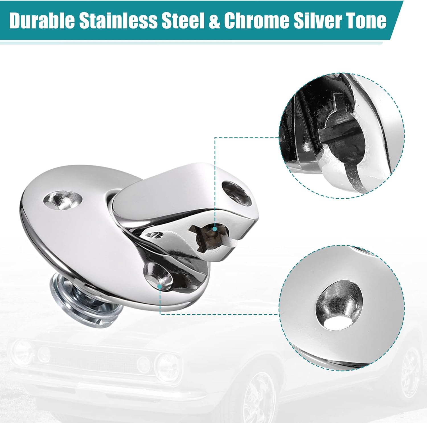 X AUTOHAUX 2 Pair Sunvisor Support Brackets Kit Replace 7790753 for Buick for Chevrolet for Pontiac for Oldsmobile 1964-1973 Chrome W/Screws Bushing Tips for Coupe Sun Visor