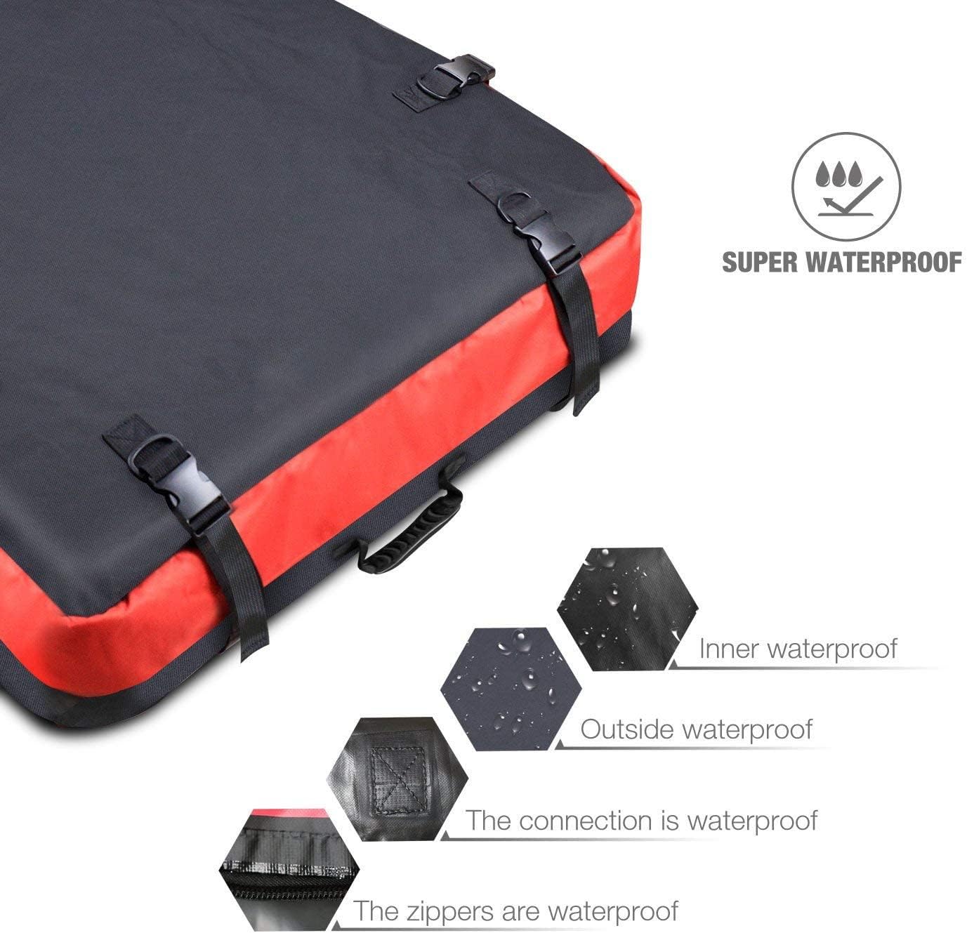 Capacity Waterproof Car Roof Bag Top Cargo Storage Rooftop Luggage Box Water Resistant for Car with Racks