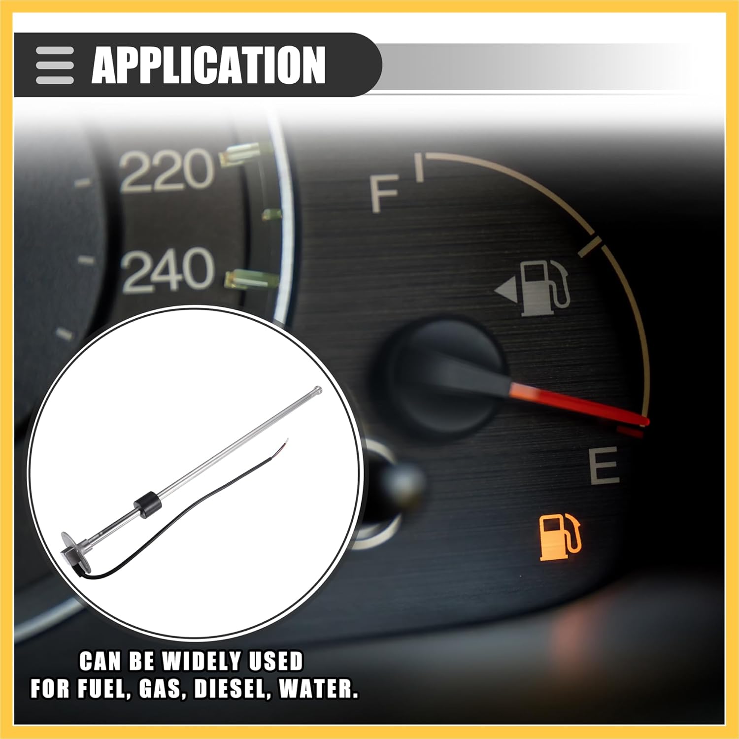 Marine Fuel Sending Unit Float Replacement Fuel Gauge Gas Tank Diesel Water Level Sender Unit Sensor, 22" 560mm, Anti-Corrosion, Stainless Steel, Silver Tone Auto Replacement Parts