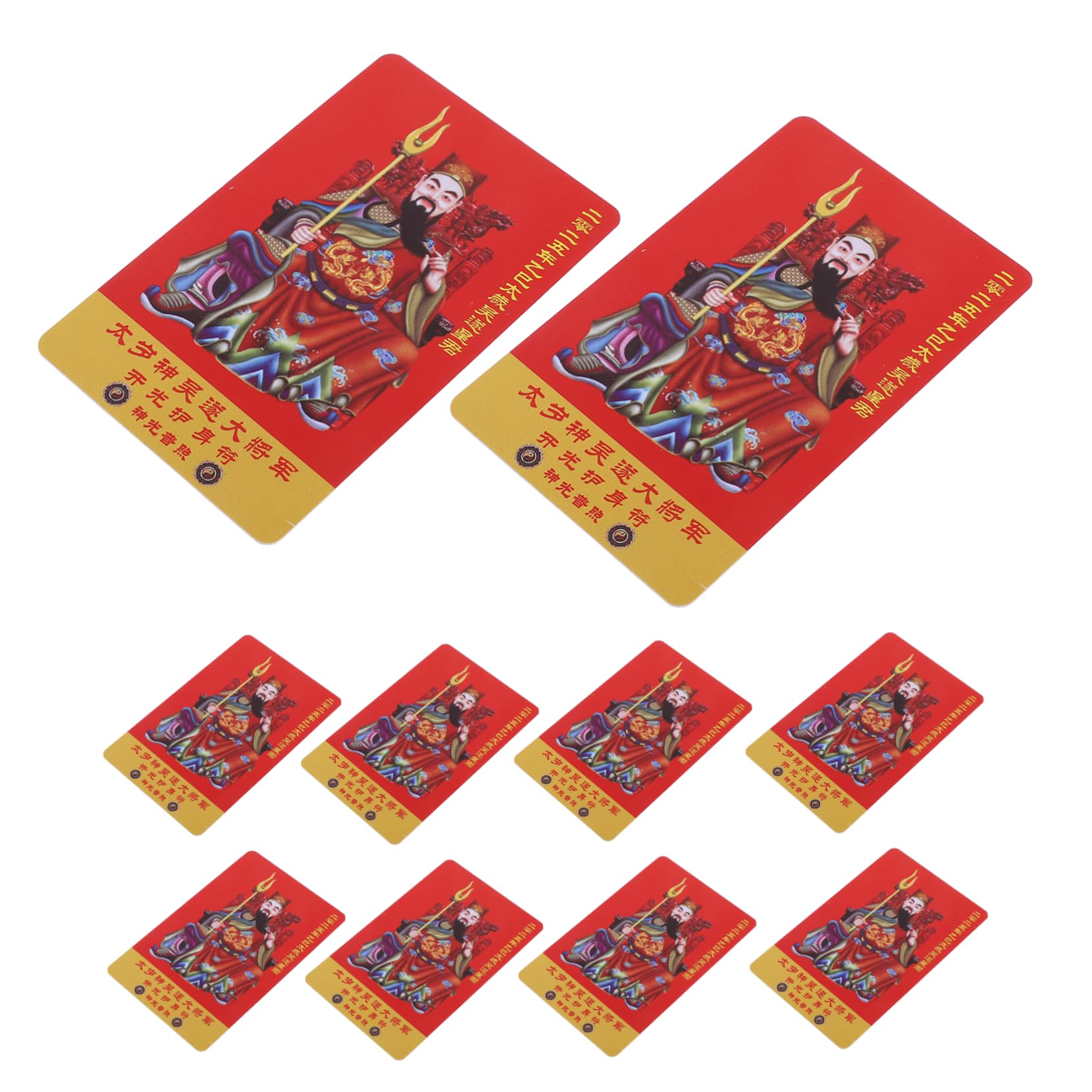 PRETYZOOM Lunar New Year Present Card 10pcs Chinese Style Amulet Cards Traditional Blessing for Home Decor Office