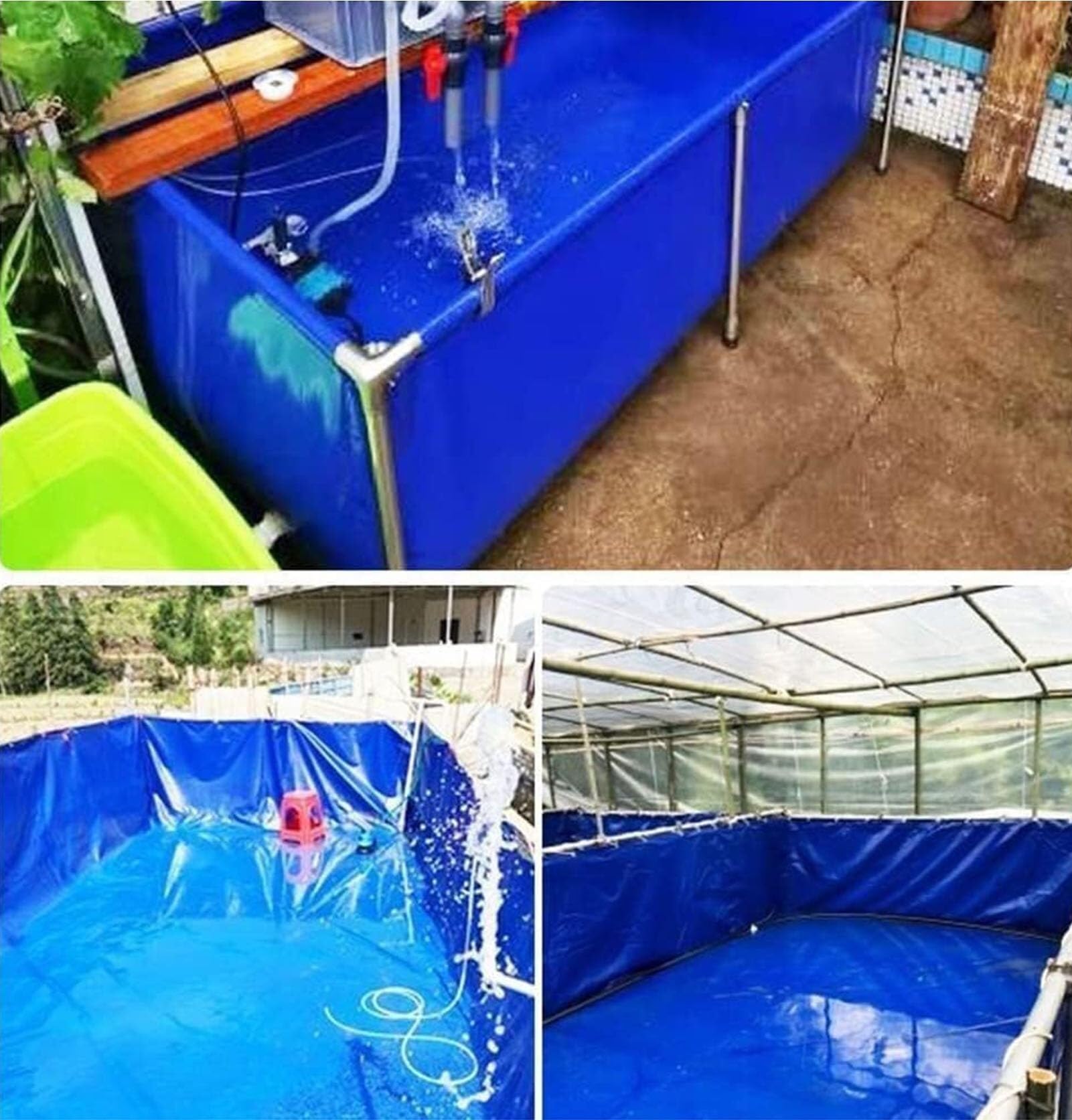 PCV nad ziemią, płótno, staw rybny | Wiele rozmiarów nad ziemią Płócienny staw rybny: Magazynowanie wody do nawadniania ogrodu(A,1x1.5x0.8m)