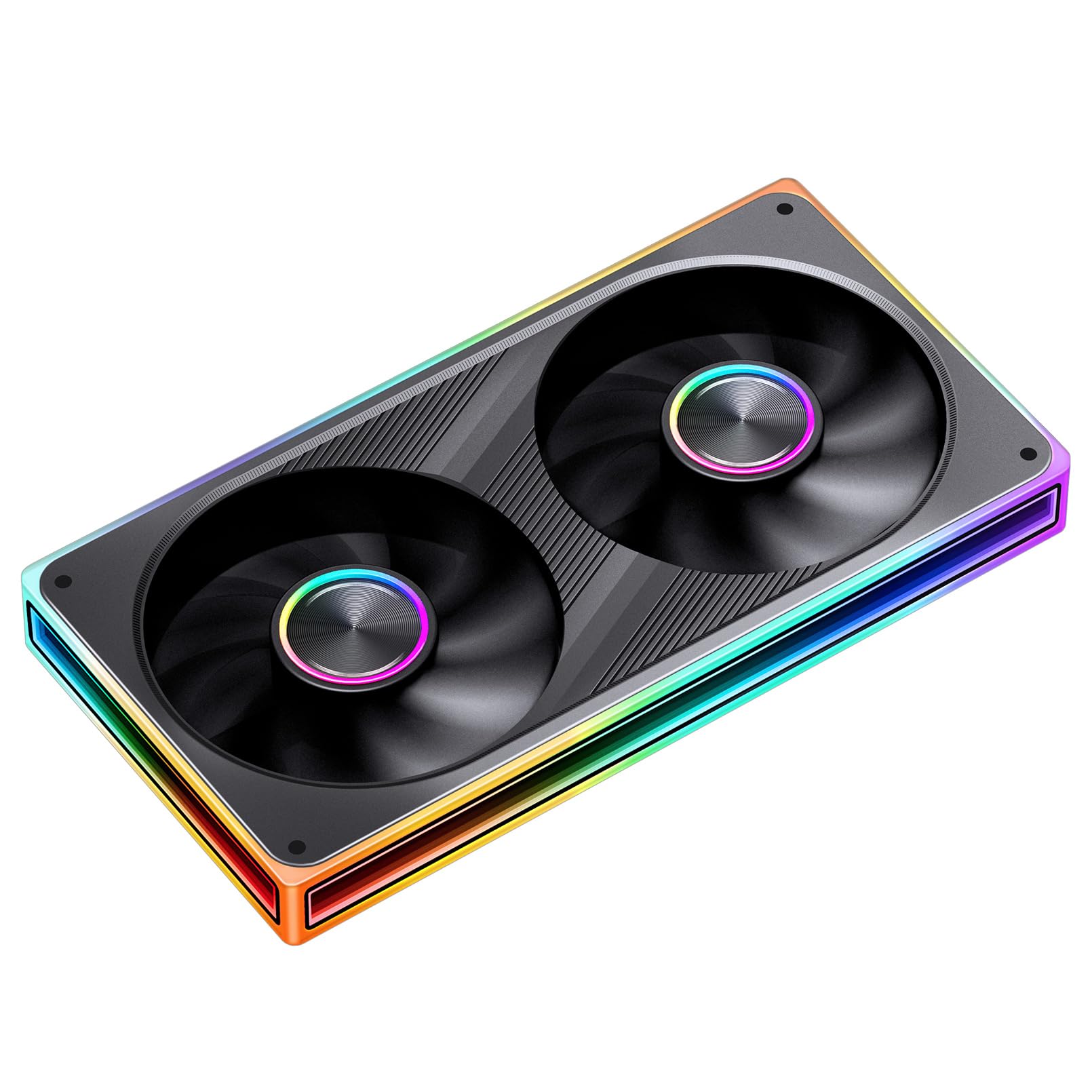 JONSBO ZE240B Ventilateur pour PC, cadre unique 2 x 120 mm, 28 mm d'épaisseur, noir