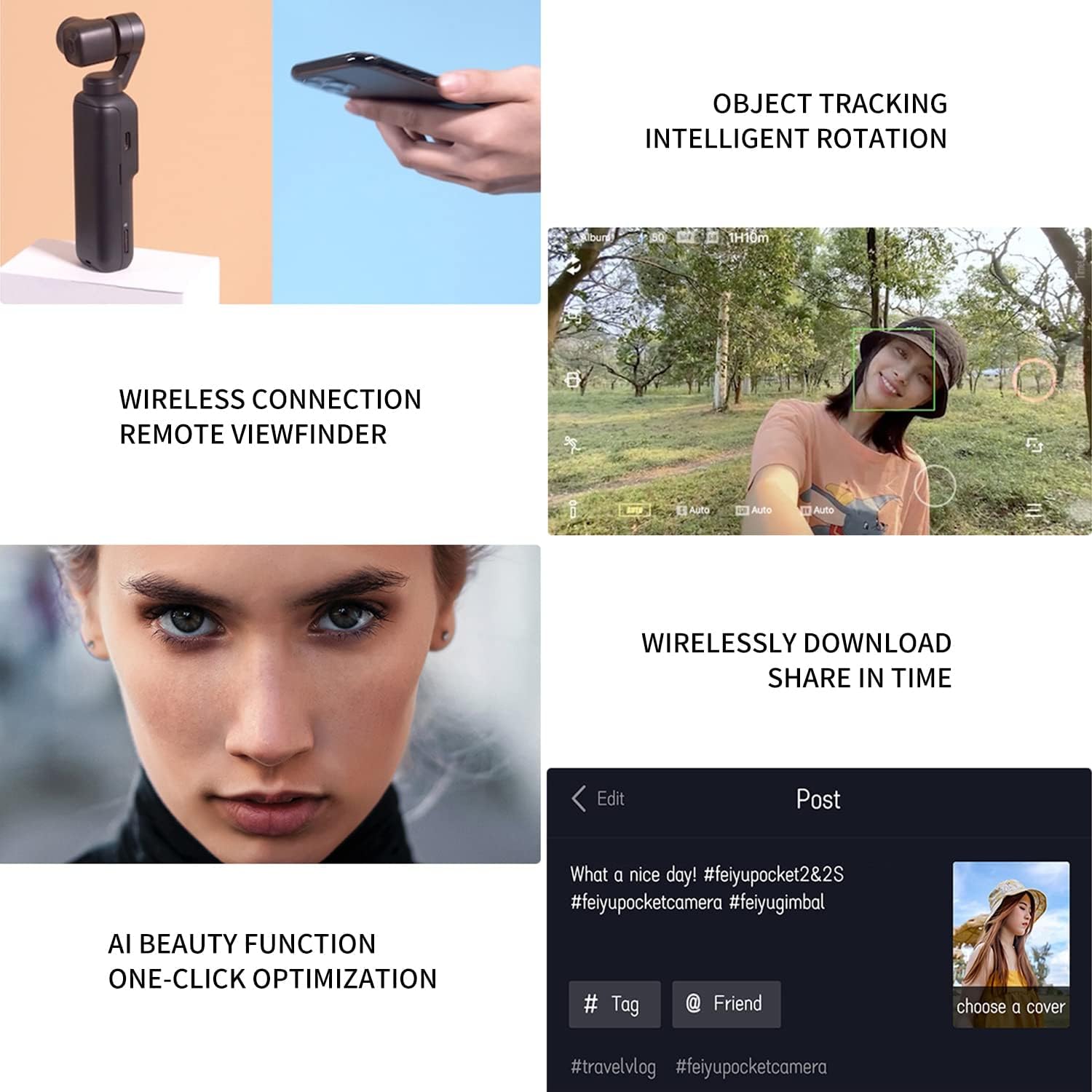FeiyuTech Pocket 2 Wireless Connection and AI Beauty