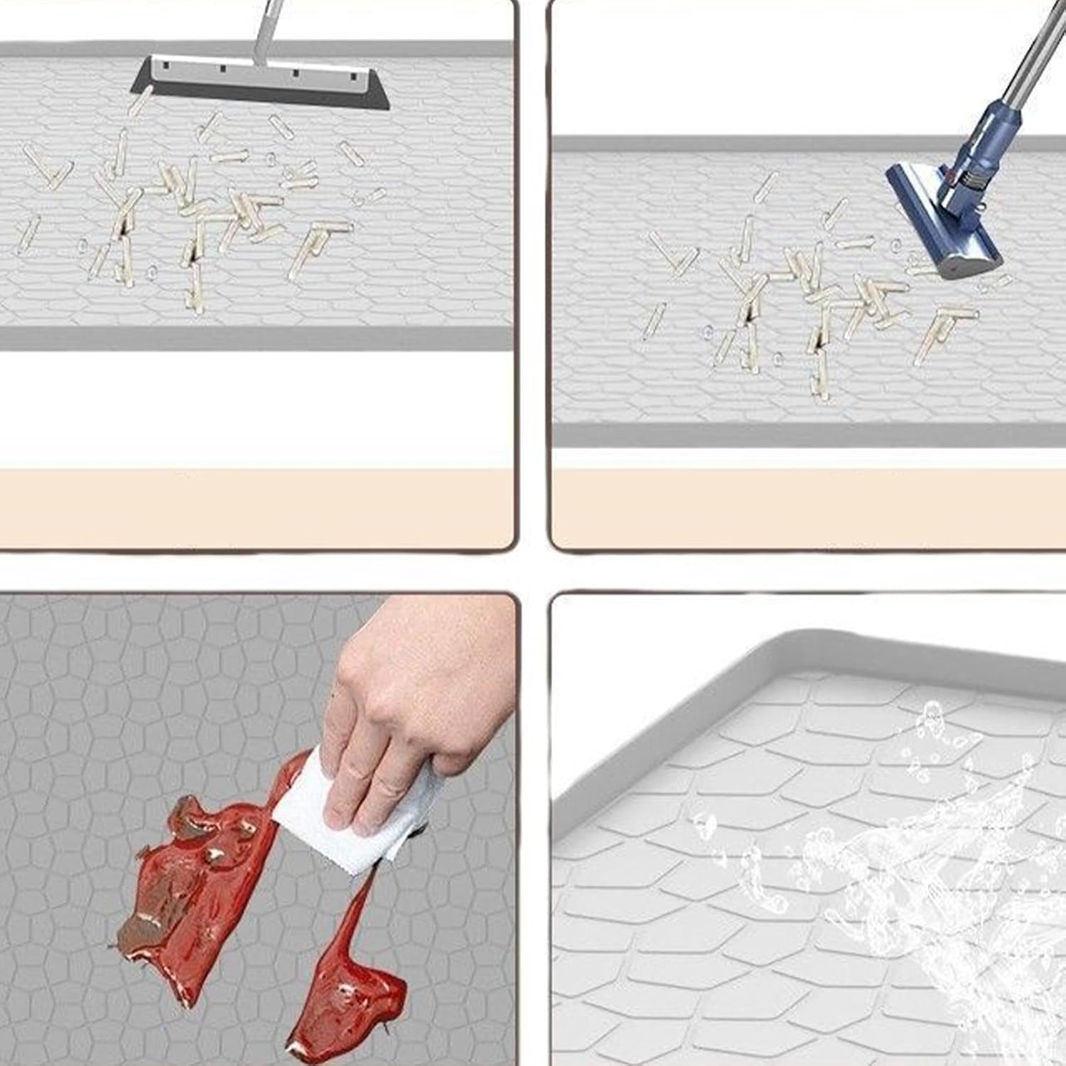 Cat Litter Box Mat - Floor Silicone Rug for Boxes, Waterproof and Reusable, Home Decoration for Cats and Small Pets, Kitchen, Entryway, Corner, Apartment, Anti-Slip, Easy to Clean, Pet Accesso