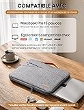 DOMISO Housse Ordinateur 16 Pouces,Pochette PC 16 Pouces pour ASUS HP Dell Lenovo Acer,Sacs et Housses pour Ordinateur Portable, Imperméable Sacoche Protection PC Portable,Beige - 8