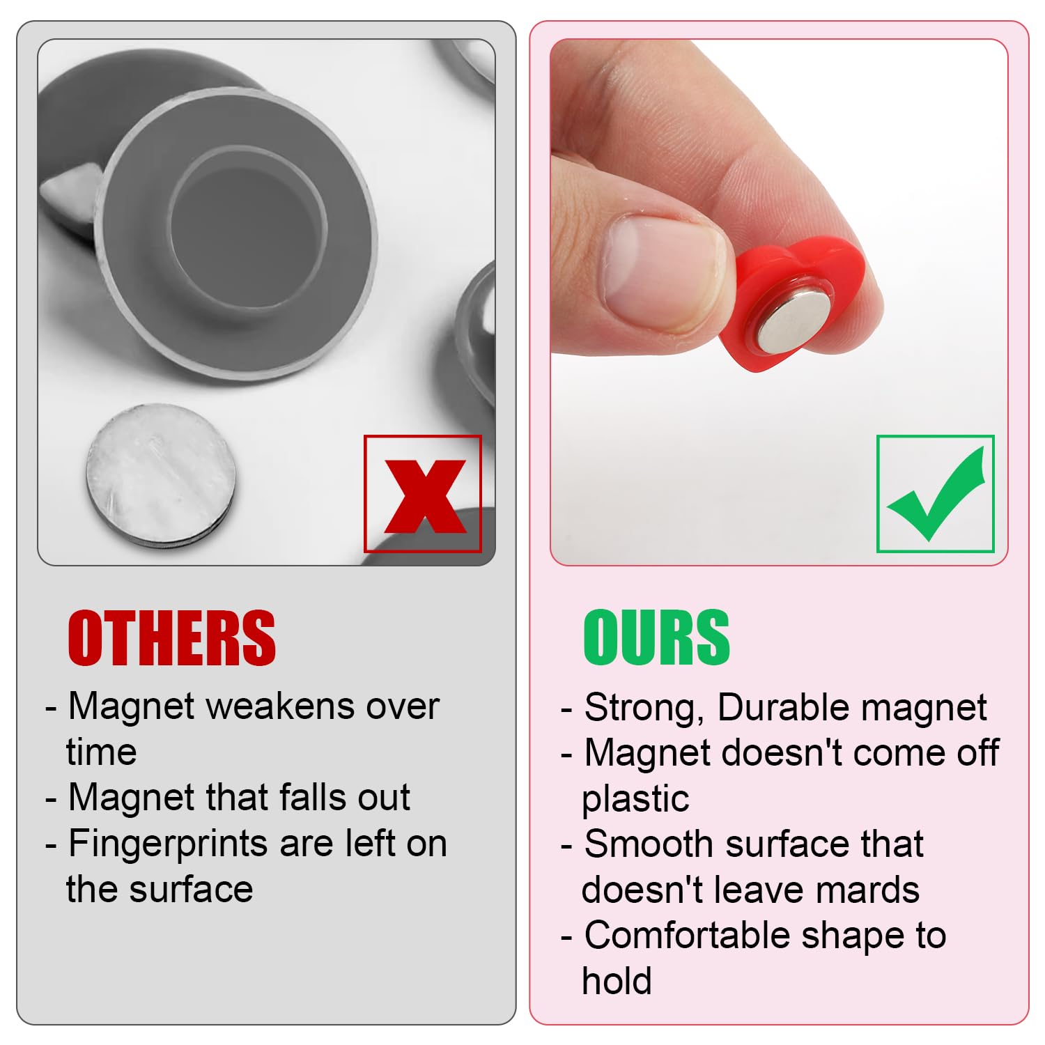 12 Magnetini Frigorifero A Forma Di Cuore – Rosso – Dimensioni 2,7x2,7 Cm – Decorazione Per Cucina, Ufficio, Lavagna – In Resina E Magnete