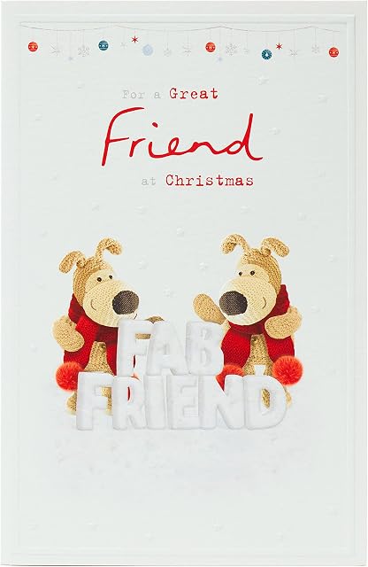 Friend Christmas Card - Christmas Card for Friend - Cute Boofle Dogs Christmas Card