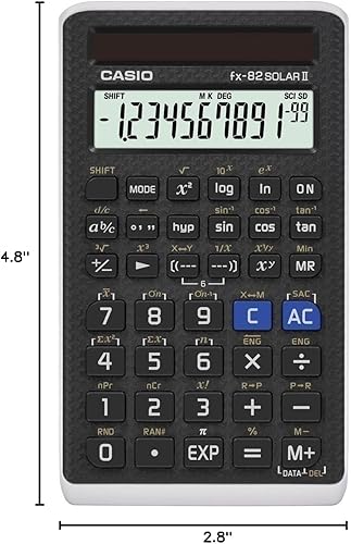 Miniatura 3 de Casio FX-82SOLARII Standard School Calculator, Black