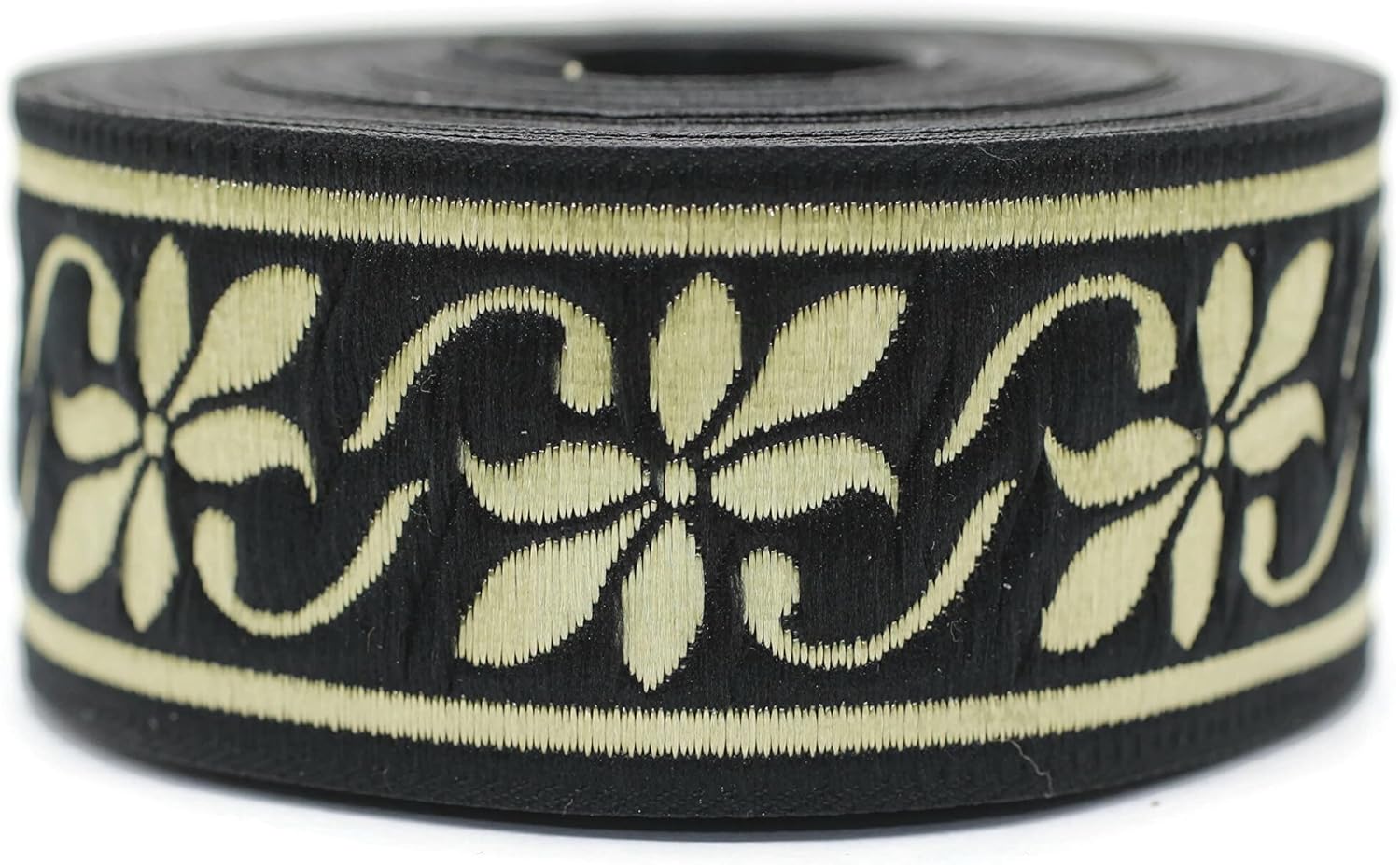 11 Yard Spool 1.37 inches Wide Black and Gold Celtic Violet Jacquard Ribbon Medieval Fabric Trim Gift Wrapping Wedding Party Decoration 35084
