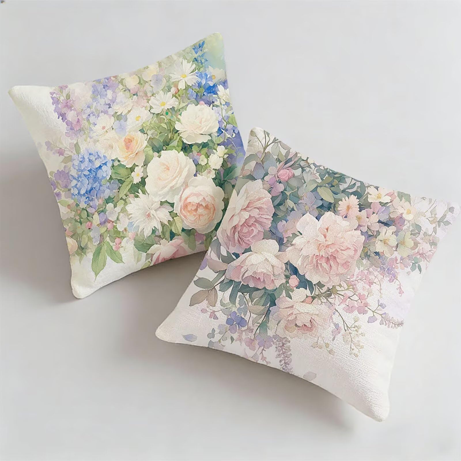 Housse coussin exterieur impermeable 50x50cm flower lot de 2